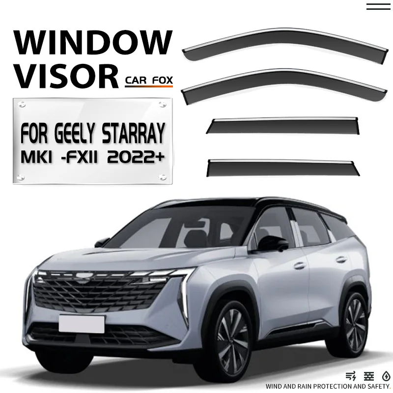 4Pcs/6Pcs For Geely Starray 2022+ Car Window Visor Awning Shelters Windshield Side Window Rain Sun Shade Auto Accessories