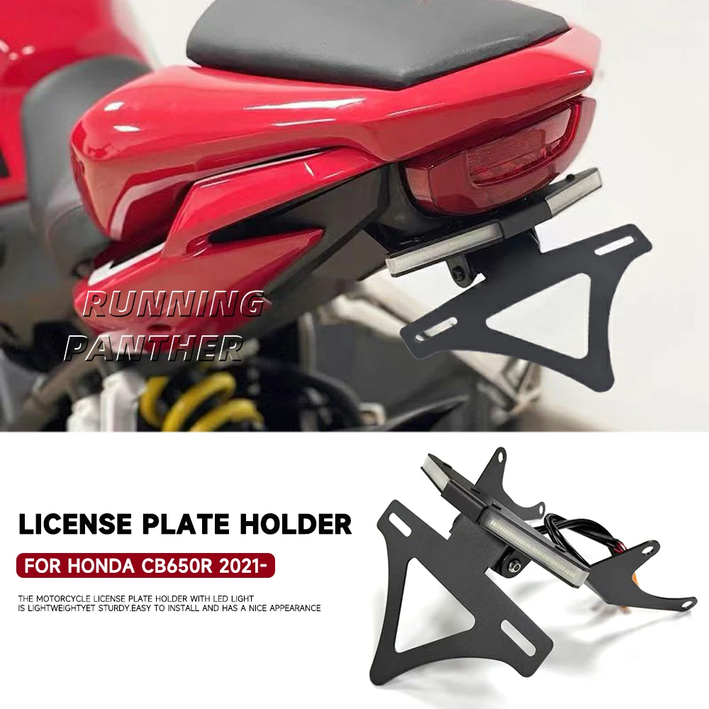 

Motorcycle Rear Short Tail Tidy License Plate Holder LED Light Tailstock Frame Bracket Kit For Honda CB650R 2021- 2024 2025