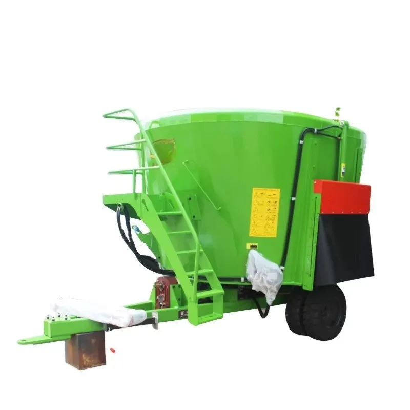 New China Factory Vertical Pull 6.8-12cbm TMR Feed Mixer Wagon One Auger 1 Ton/h High Productivity for Cattle Farming Customized