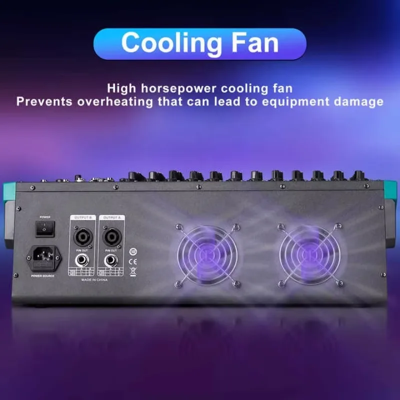 COOYINKA الرقمية 256 تأثيرات مكبر للصوت خلاط 12 قناة عالية الطاقة جهاز مزج الصوت 800Wx2 معادلة صدى الصوت #6