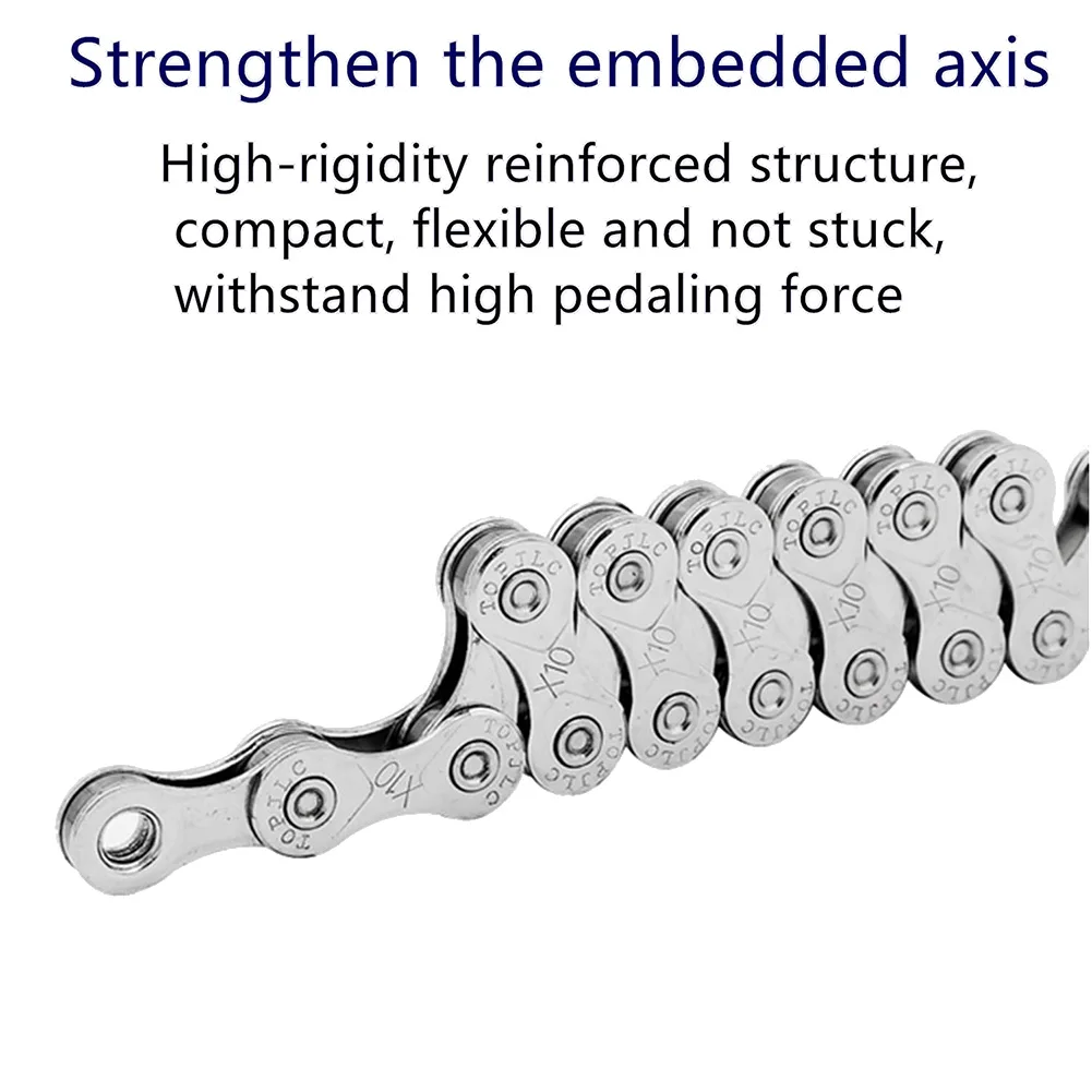 Bike Chain 10 Speed Bicycle Chain 1/2 x 11/128 Inch 116 Links with 3 Links and Bike Link Plier