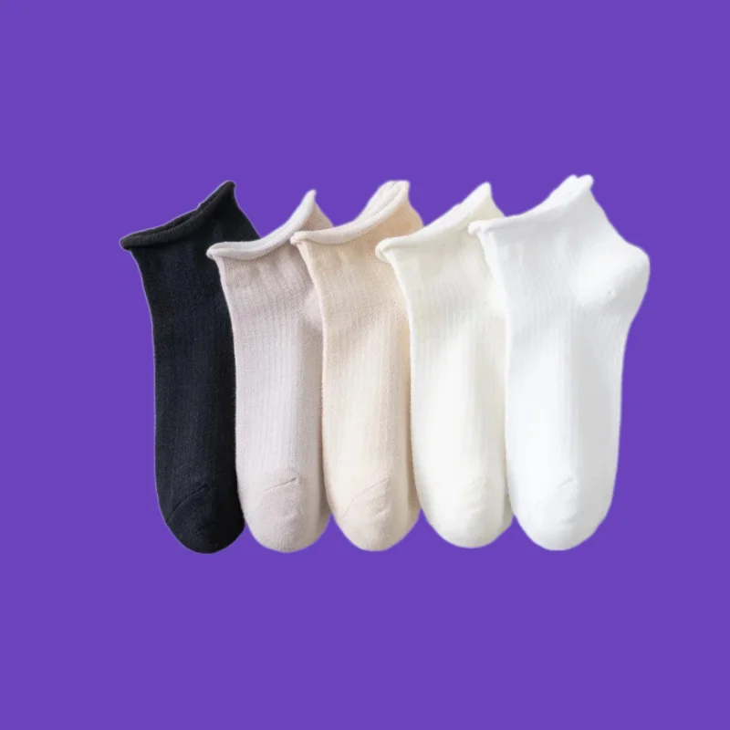 Chaussettes Courtes Dépistolet antes en Pur Coton pour Femme, Accessoire en Dentelle Blanche, Respirantes, Absorbant la Sueur, 5/10 Paires