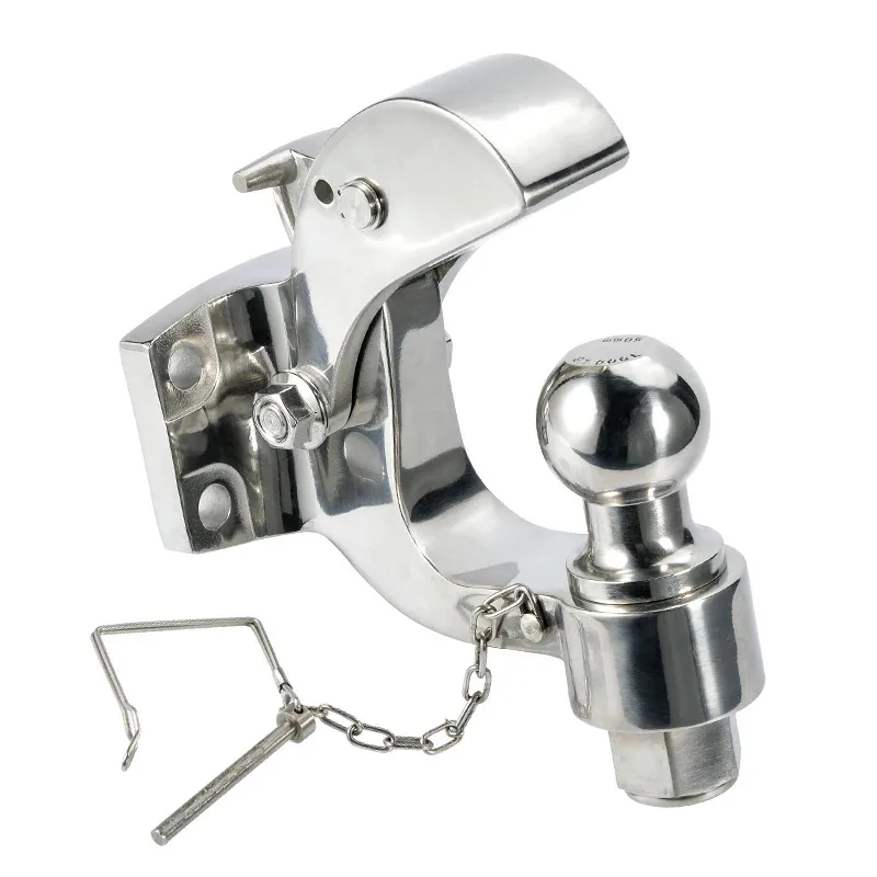 8Ton Stainless Steel Trailer Hook and  85x45mm Install Hole Pintle Tow Hook Parts High Quality Trailer Hitch Ball Accessor