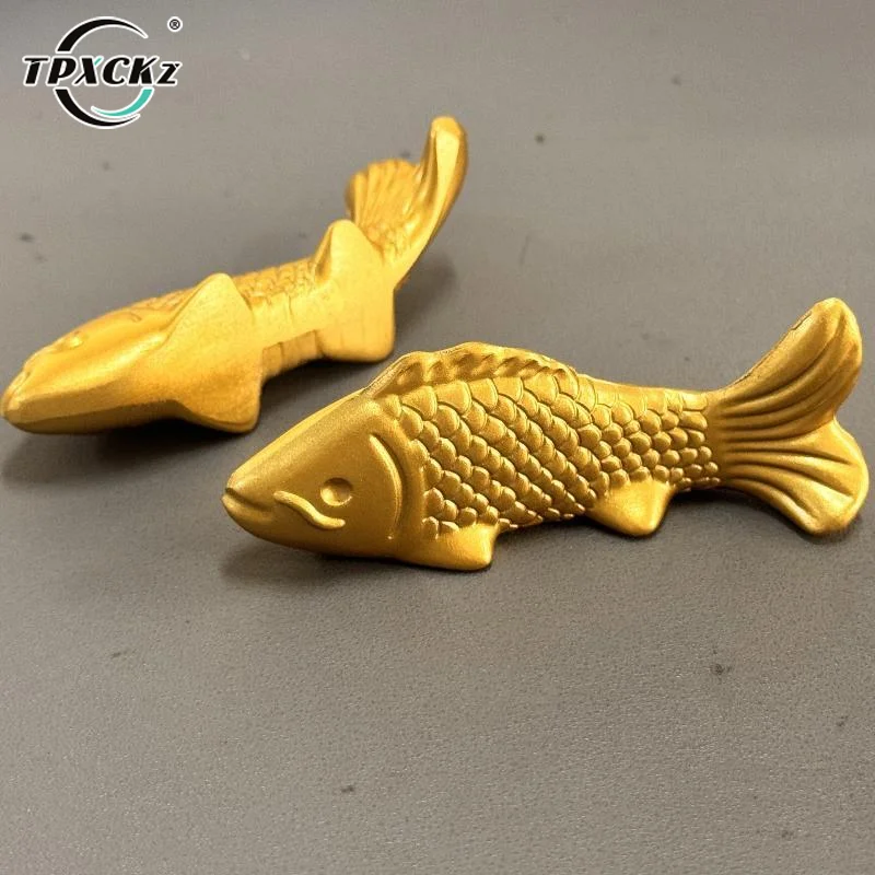 SL Matte Gold Koi Fish Figurines With Detailed Scale Texture For Home Tabletop Decoration Auspicious Gift