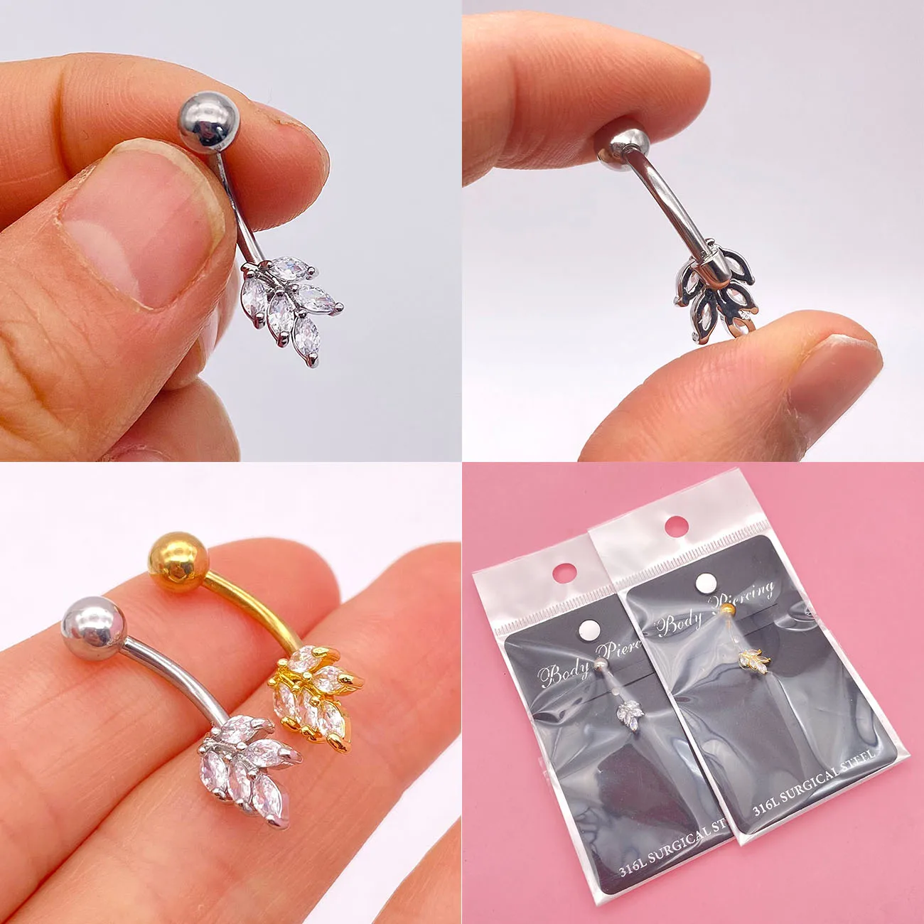 1PC Heart Sexy Belly Button Rings Navel Piercing Stainless Steel Piercing Ombligo Belly Button Piercing Jewelry for Women Gift