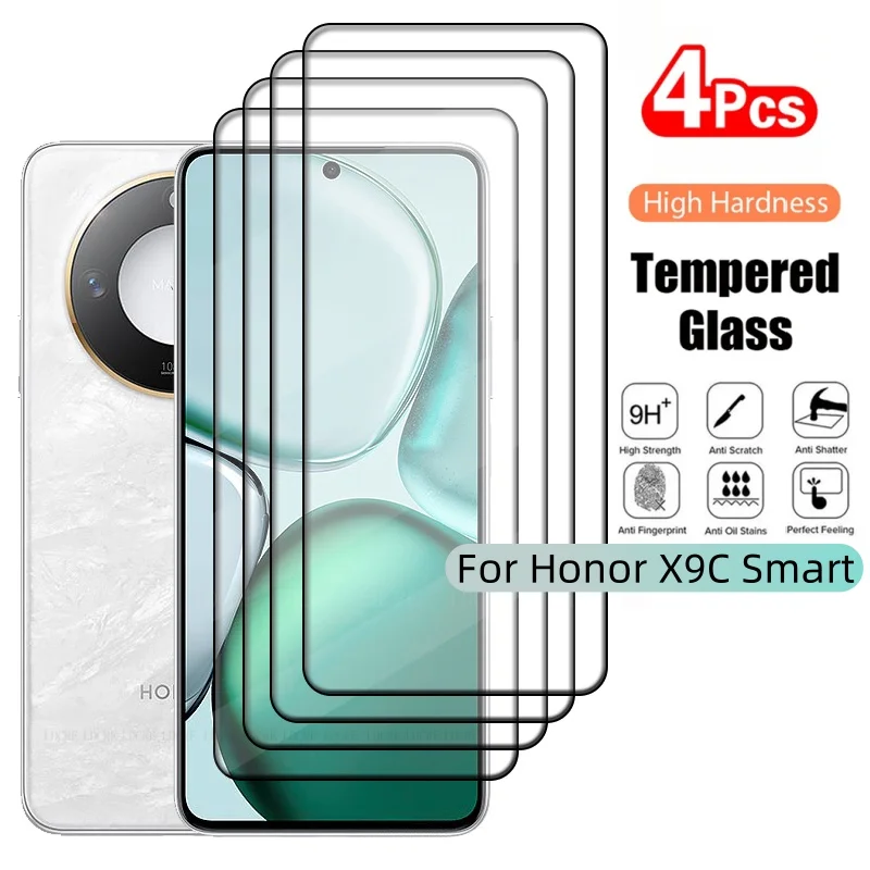 4/3/2/1Pcs For Honor X9C Smart Glass Huawei Honor X9C Smart Tempered Glass 9H Full Cover Glue Screen Protector Honor X9C Smart