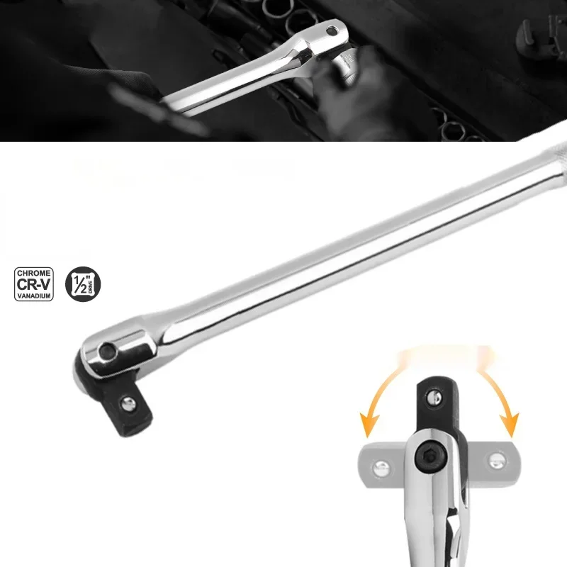 1 PCS 1/2 Inch F Rod Torque Wrench with Strong Force Lever Steering Long Handle Cr-V Steel Repair Tool 180 Degree Variable