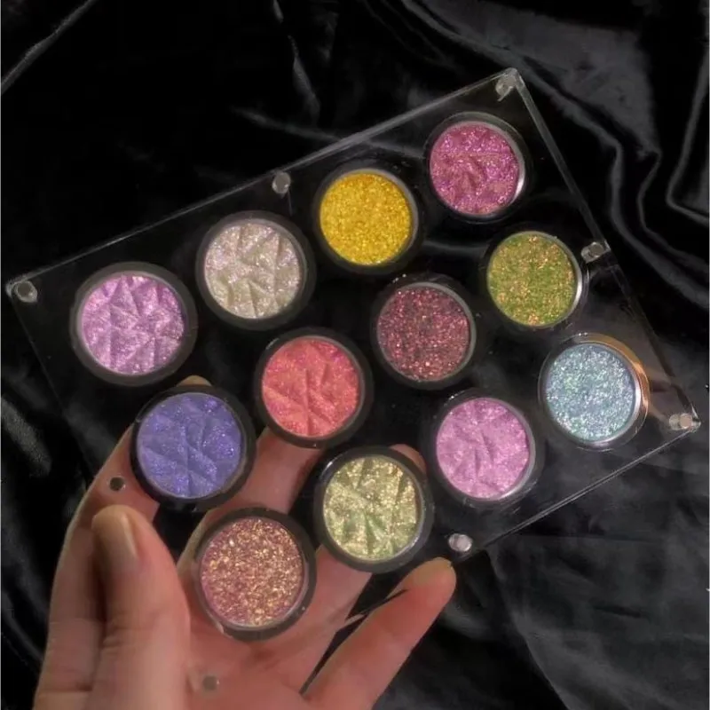 Shellwe Makeup Stray Birds Collectiodn Pressed Multichrome Flake  Clear Eyeshadow Palette  Duochrome