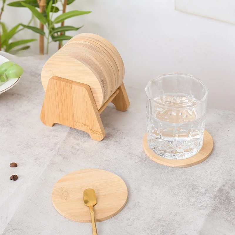 In Stock: Bamboo and Wood Cup Holders, Tea Trays, Circular Insulating Pads, Solid Wood Cup Racks, Waterproof Bases, Cup Holders