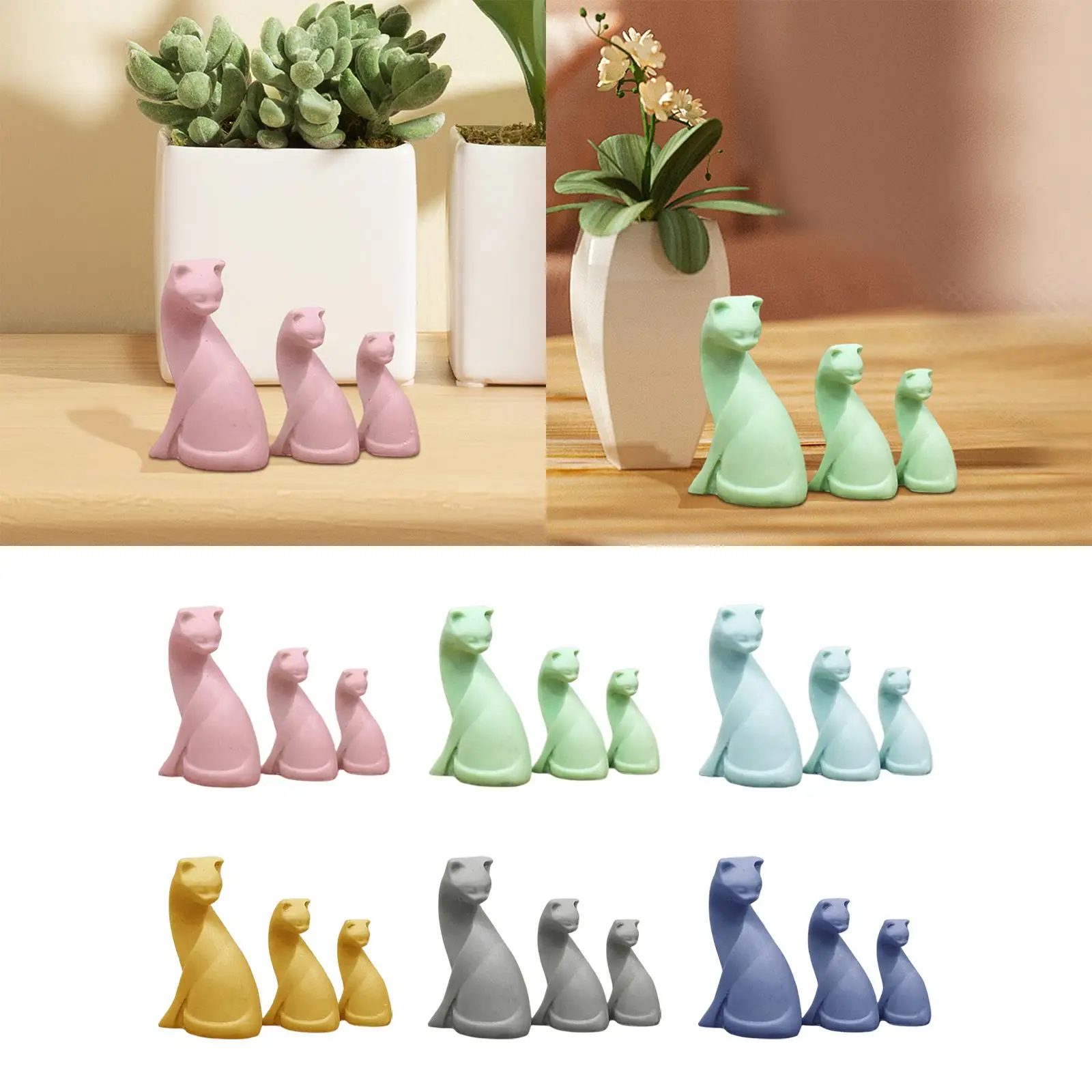 1/12 Dollhouse Cute Cat Figures Small Cute Statue DIY Scene Model Photo Props