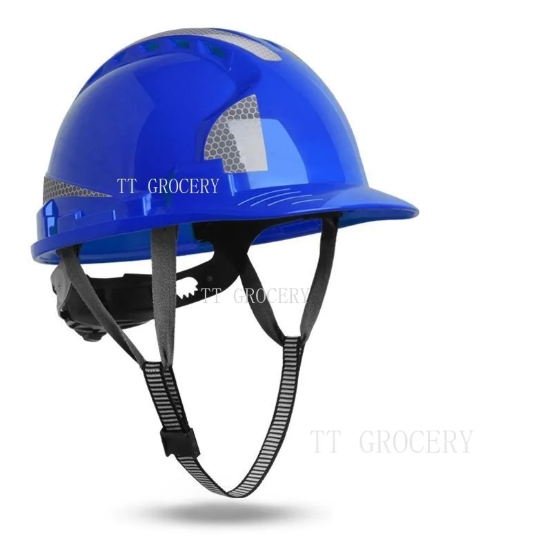 Safety Helmet  Breathable ABS Protective Hard Hat with Reflective Strips Impact-Resistant Ventilated Construction Building Work