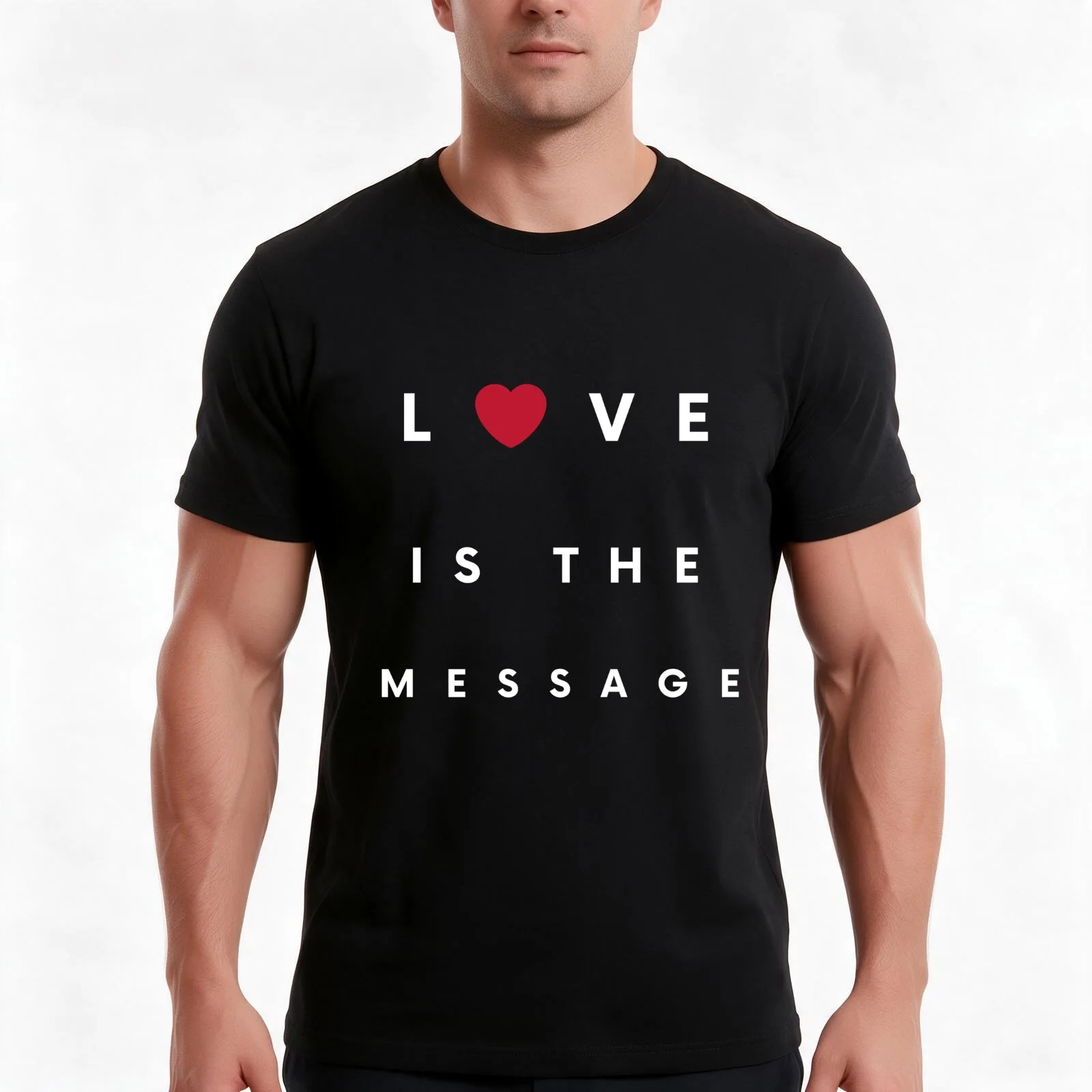 Love is the message T-Shirt, Summer Casual Cotton Tee, Oversized Streetwear Tops, Vintage Graphic Print, Loose Fit Short Sleeve