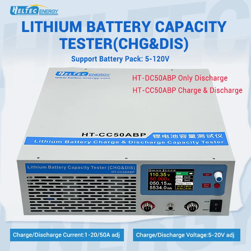 Heltec 6000W Lithium Battery Capacity Discharge Tester 5‑120V 1‑50A Load Analyzer For LiFePO4 NCM NiMH Lead‑acid Battery Pack