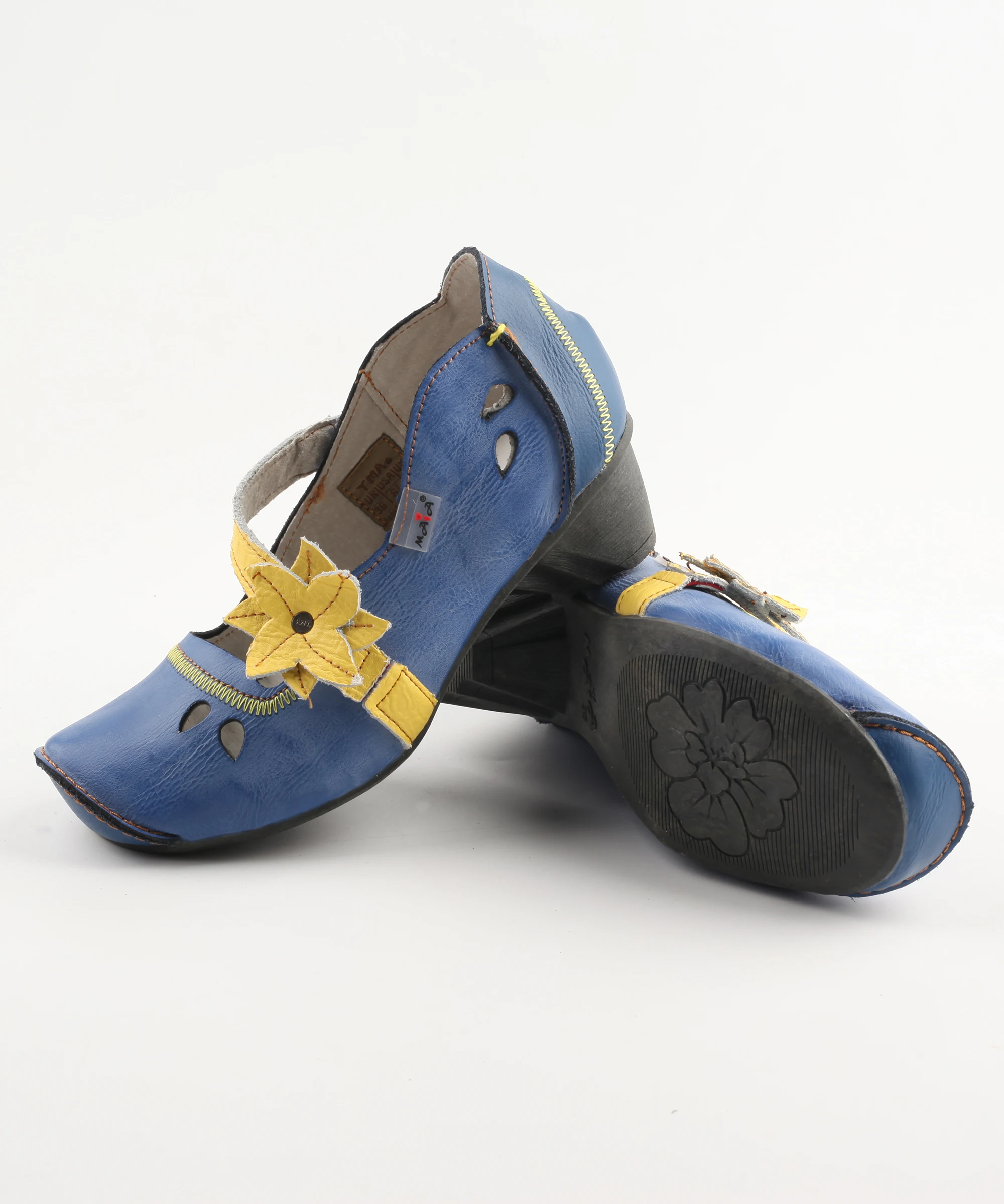 TMA AUGEN Einzigartige Kappe Kappe Mit Blume Nadeln Dekoriert frauen Niedrigen absätzen Leder Schuhe – Detail 6