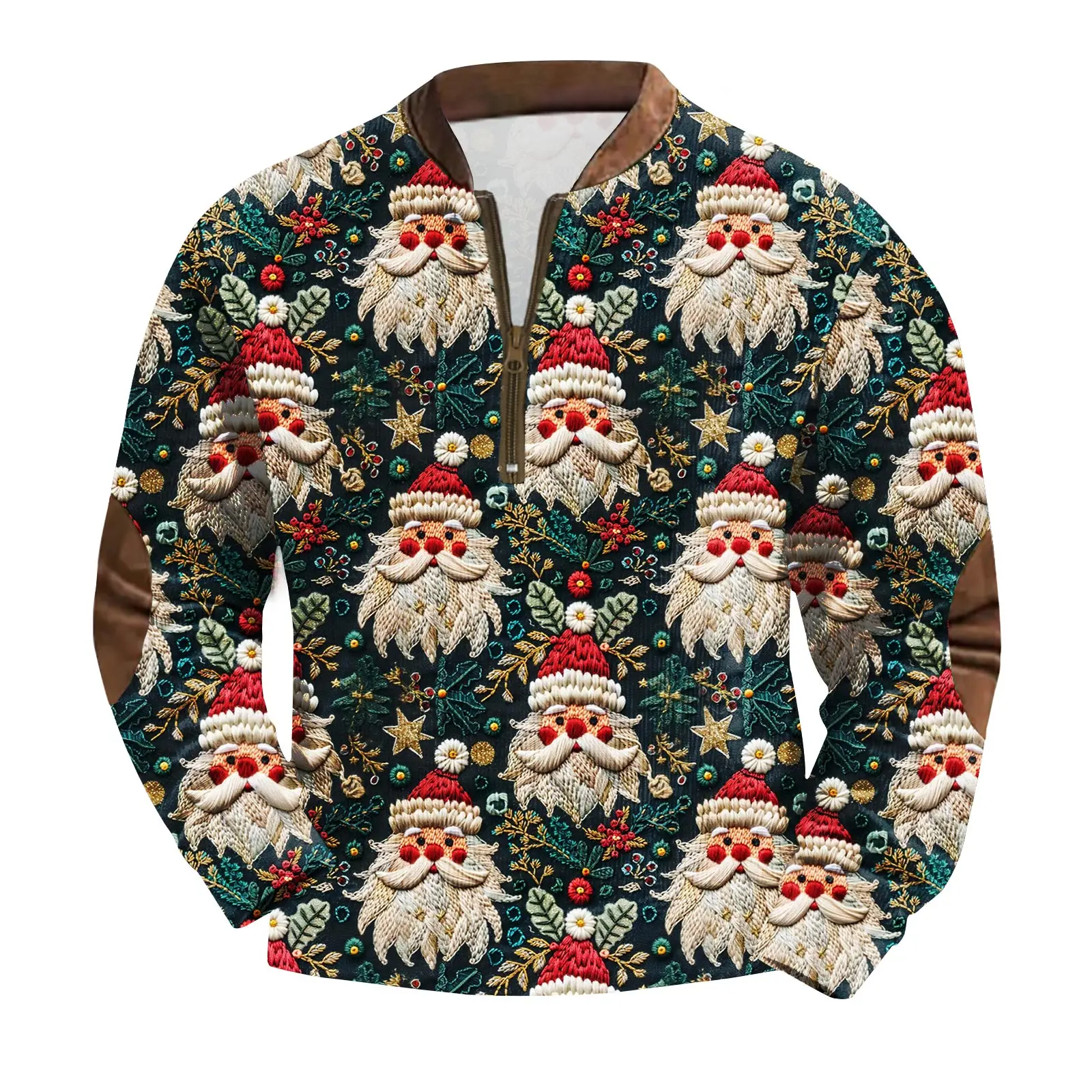 

Рождественская зимняя мужская модная вельветовая рубашка на пуговицах с принтом на молнии, вечерние, праздничная атмосфера, декоративная одежда