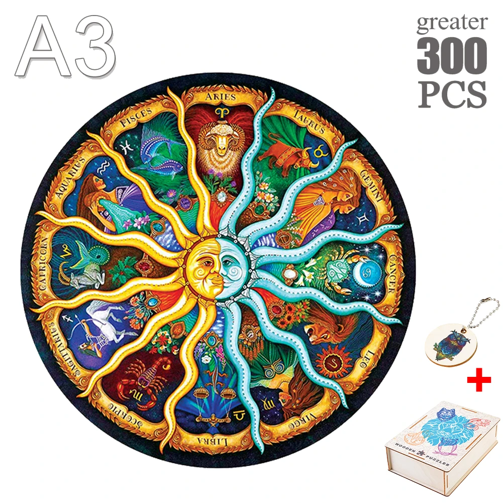 Jigsaw Wooden Puzzle Disc Irregular Wooden Puzzle With Wooden Box Diy Crafts Wooden Puzzles For Kids And Adults Montessori