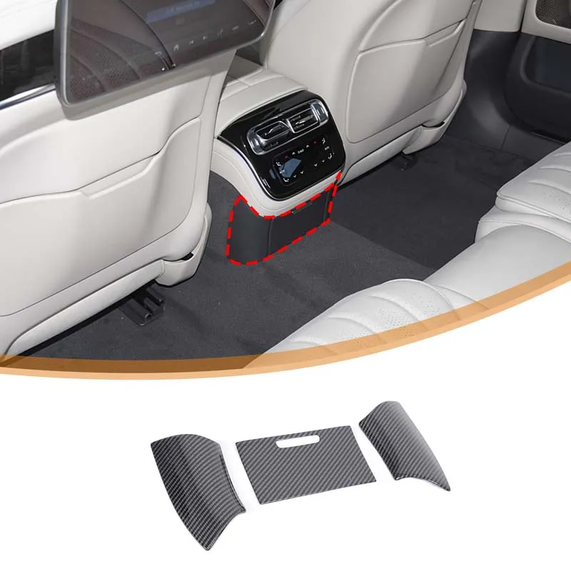 

For Mercedes-Benz S-Class W223 2021-2024 ABS carbon fiber car rear exhaust vent lower anti-kick cover Car interior accessories