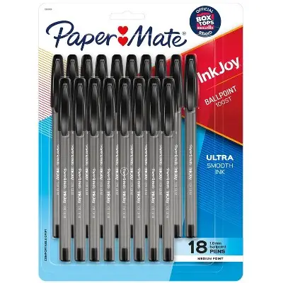 Papermate Inkjoy 18Pk Ballpoint Pen Black Ink: 1.0mm Point, Office & Stationery Supplies, Ink Pens for Home Party and