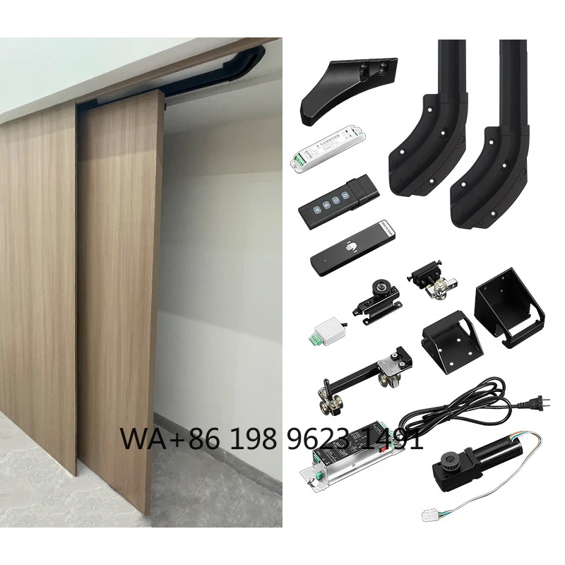 Durable Electric Hidden Push-Pull Sliding Door Track with Silent Buffer Hardware Accessories for Cloakroom Bedroom Installation