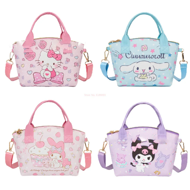 Sanrio Kawaii Kuromi Melody Collection Makeup Bag Cartoon Hello Kitty Crossbody Bag Large Capacity Hand0bag Girl Gift Wholesale