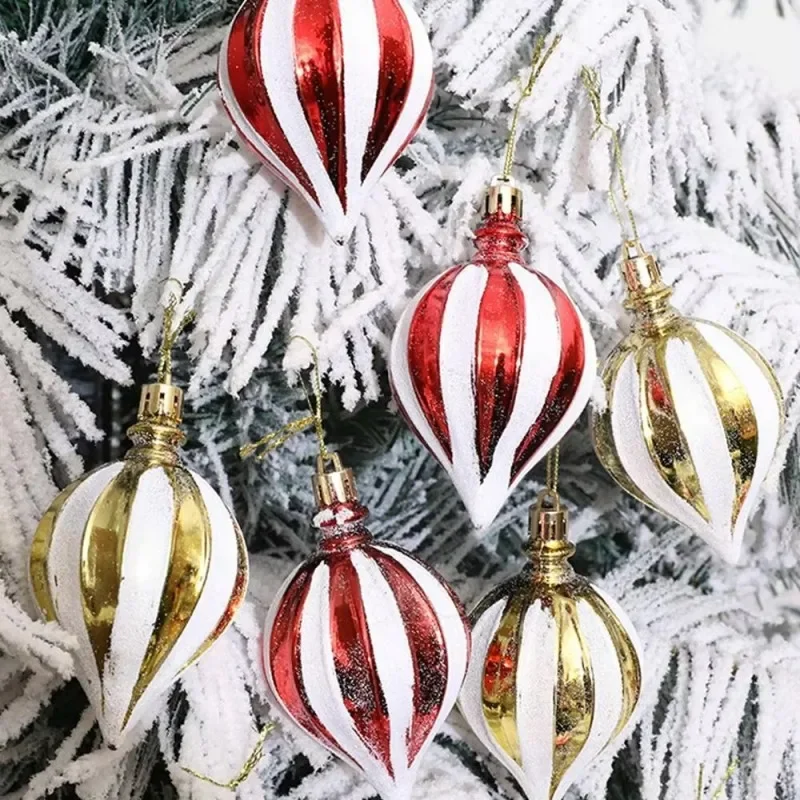 Christmas Red White Painted Electroplated Gourd Charm Pendant Christmas Tree Tipsy Fruit Decoration Hanging Ornament