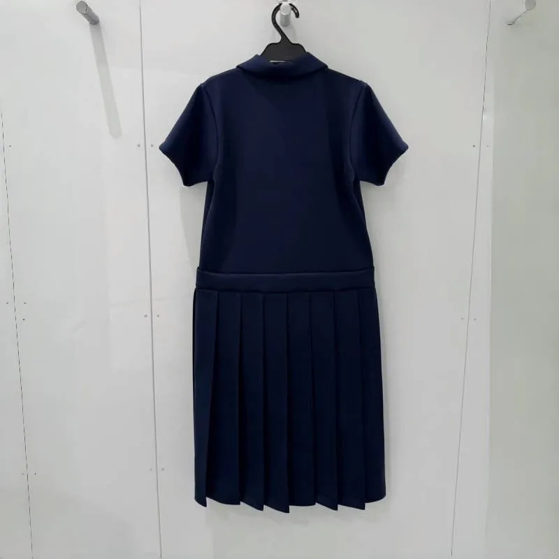 25 春夏の新スタイルフリル半袖 Tシャツプリーツパッチワークルーズドレス女性のスカート