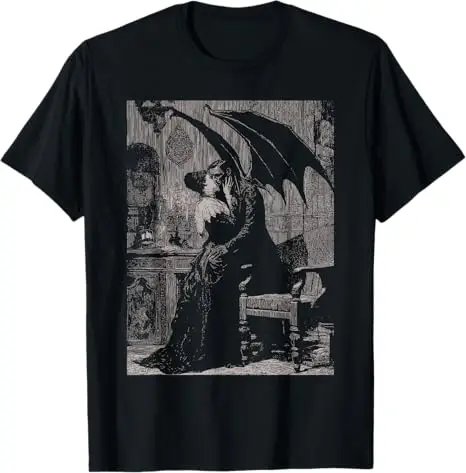Vampirkuss | Romantisches Goth Gothic Grunge Alt Ästhetisches T-Shirt Y2k Dramatischer Horror Dunkelheit Halloween Kostüm Neuartiges Geschenk – Detail 7