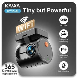 2K Mini Dash Camera For Car DVR KAWA MINI 3 Tiny Dash Cam Video Recorder Emergency Voice Control Night Vision WiFi APP Monitor