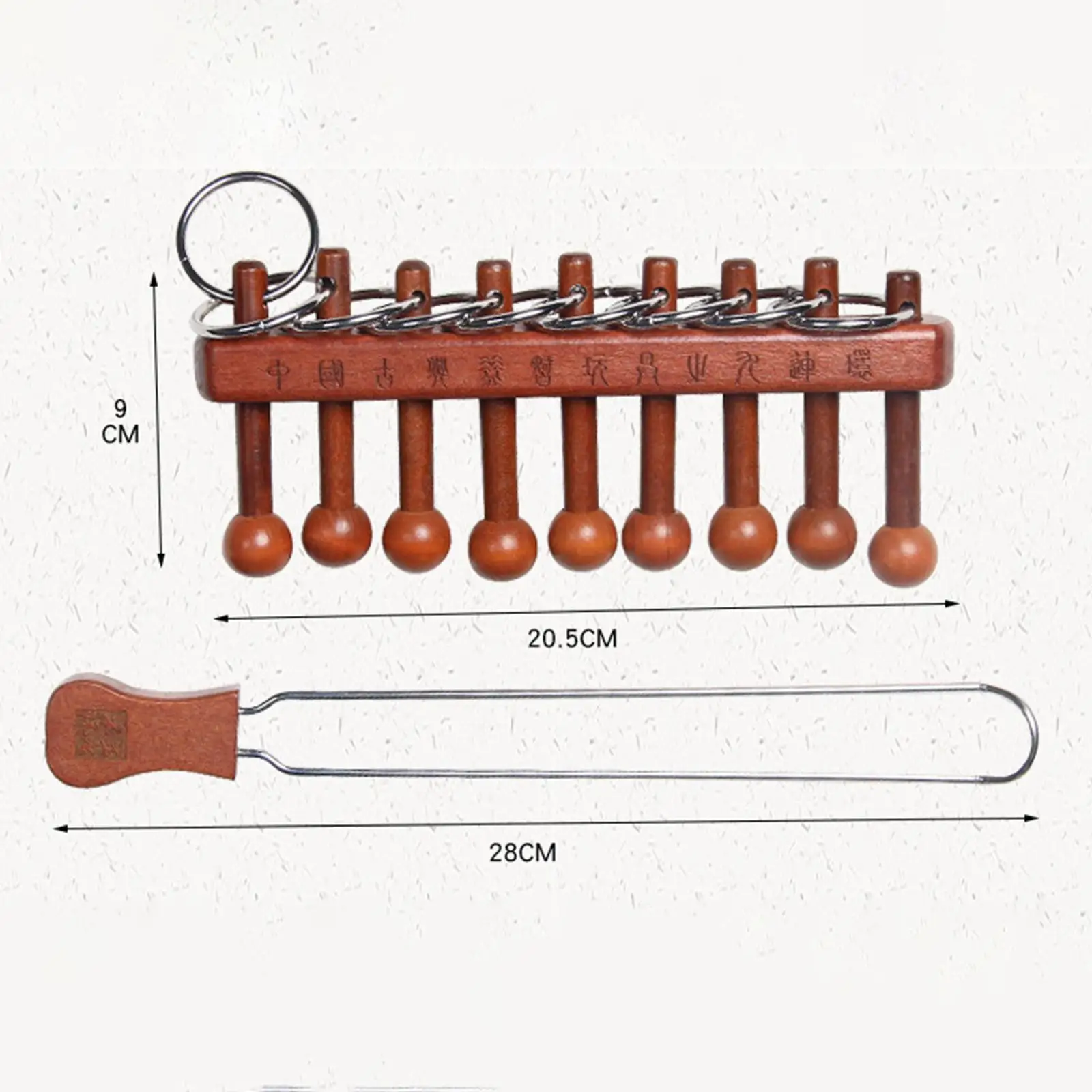 Brain Teaser Negen gekoppelde ringen PuzzelEducatief speelgoed IQ Truc Speelgoed Chinese houten sequentiële beweging Handheld voor volwassenen