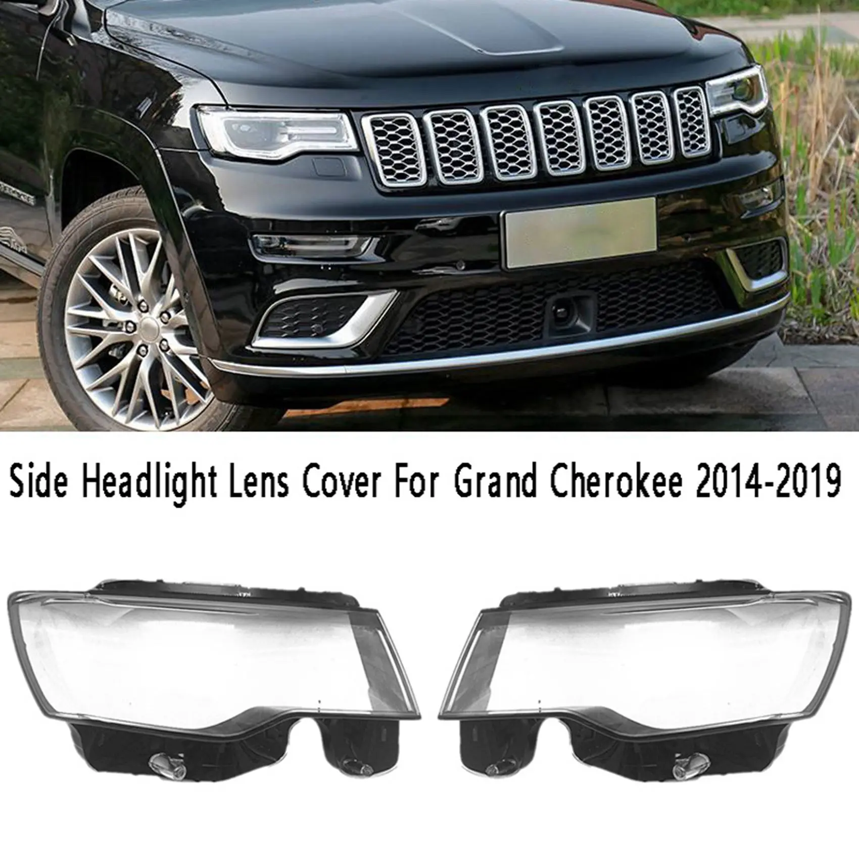 Car Left Side Headlight Lens Cover Transparent Head Light Lamp Shell for Jeep Grand Cherokee 2014-2019