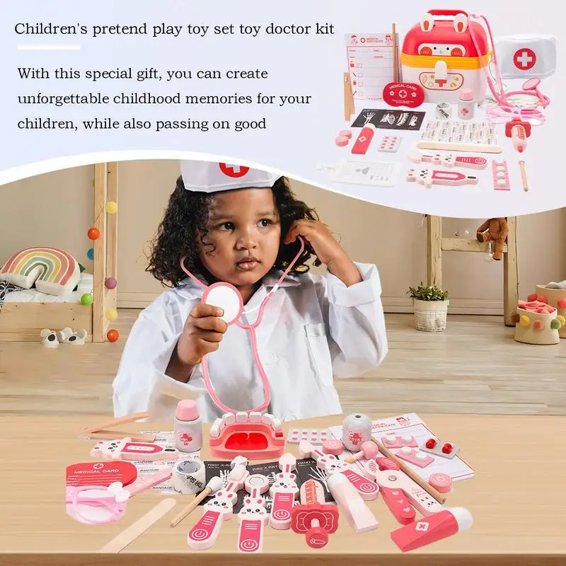 Schattig konijntje thema dokter kit educatief rollenspel fantasiespel speelgoed artsen speelset voor kinderen meisjes jongens kinderdagcadeau