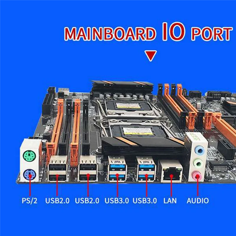 【Hot-Selling!】X99 Dual CPU Motherboard LGA2011 Support DDR4 ECC Memory Computer Motherboard+2XE5 2650 V3 CPU+Switch Cable