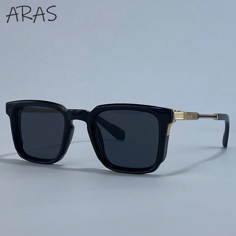 Polarisierte klassische quadratische Sonnenbrille für Herren 2026 – Luxusmarke Steampunk Fahrsonnenbrille für Männer – Vintage Outdoor-Brillen – Detail 1