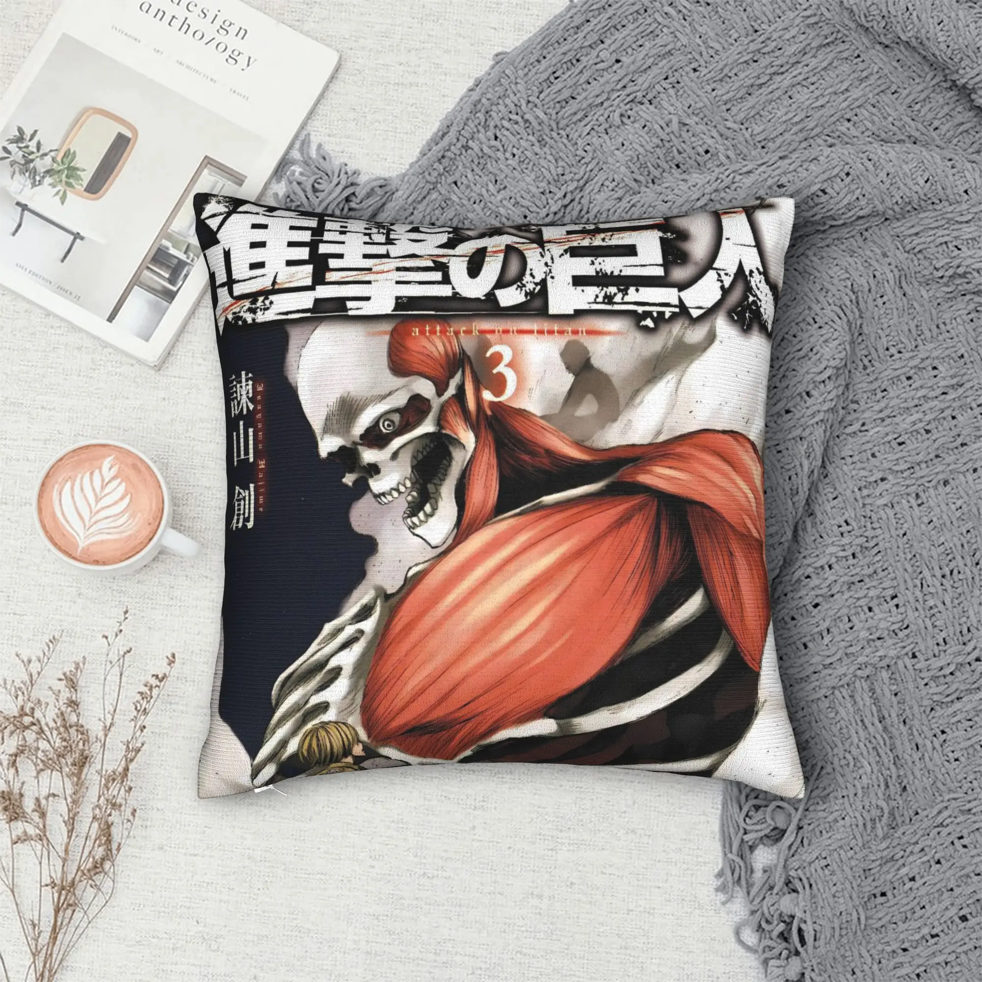 Attacks on Titans Pillow Cover  Soft Cushion Cover Morden Pillow Case For Office Car Home Decor