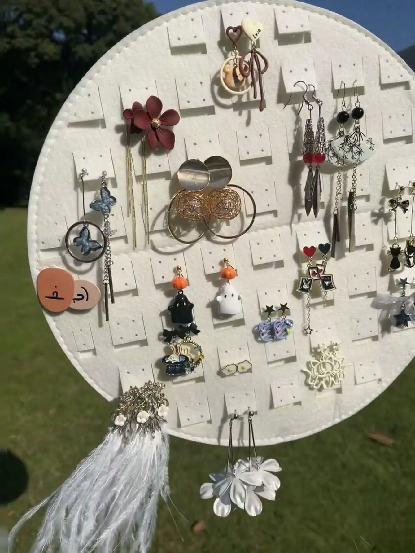 1pc Felt Earring Jewelry Storage Bag Wall Mounted Hanging Display Rack for Ear Rings And Jewels