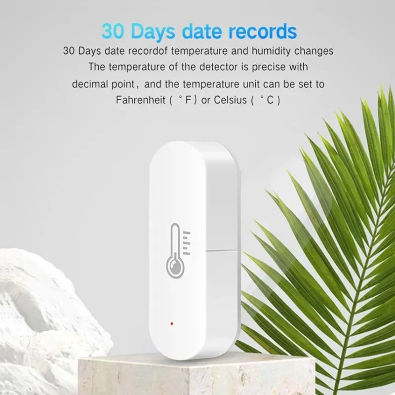 Tuya Zigbee Indoor Smart Temperature And Humidity Sensor APP Remote Monitor For Smart Home Var SmartLife Work With Alexa Google