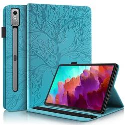 For Lenovo Tab P12 12.7 Inch 2023 TB-370FU Case Stand 3D Tree Folio Cover for Lenovo Xiaoxin Pad Pro 12.7 Tablet Cover