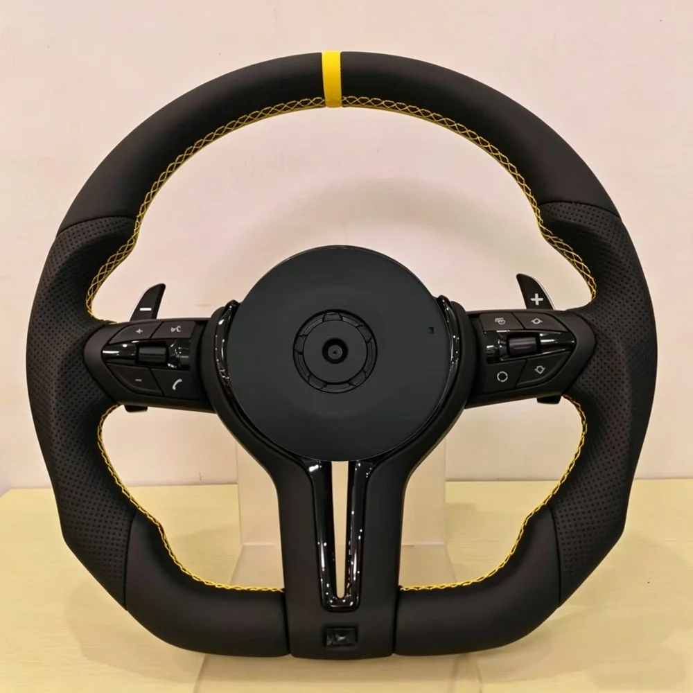 For BMW F20 F21 F22 F44 F30 340i F31 F34 335i F32 F33 F36 F10 535i 550i F11 F07 F06 F13 Black Leather Steering Wheel view 5