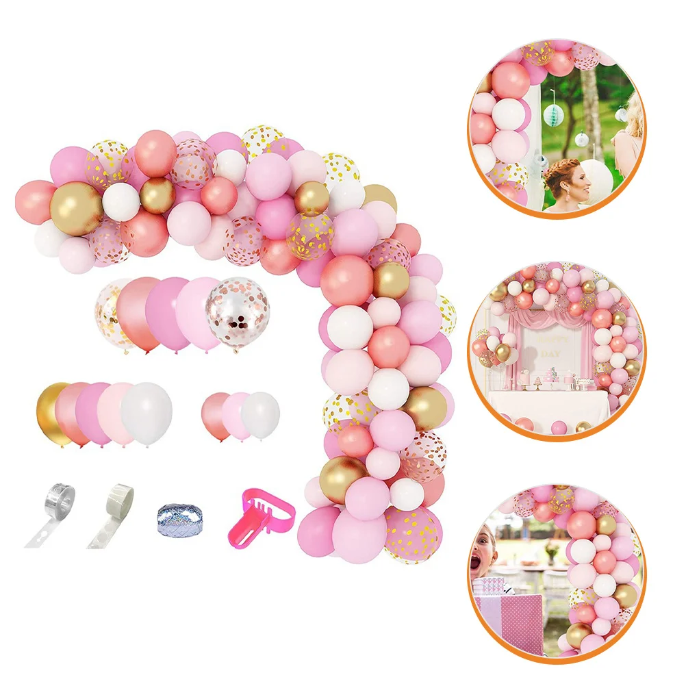 

Balloon Chain Set Party Accessories Birthday Balloons Shower Decorations Supplies and Pink Wedding Wreath