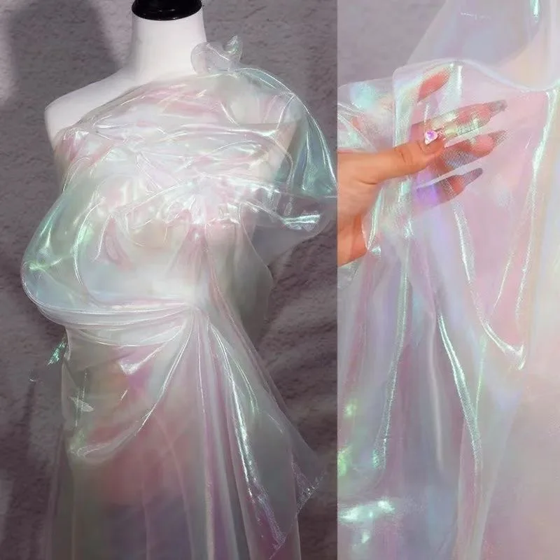 Colorful organza high-density transparent mesh fabric stage performance costumer background fabric handmade DIY design