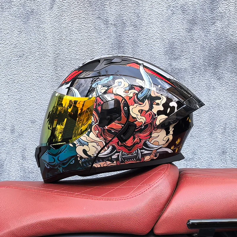 Motorcycle Professional Racing Flip Up Helmet ABS Material Modular Dual Lens Bluetooth Helmets DOT Certification Casco Capacete