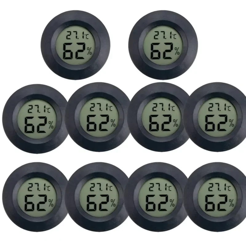 Mini Round Digital LCD Thermometer Hygrometer Indoor Room Temperature Humidity Monitor Digital Humidity Temperature Meter Gauge
