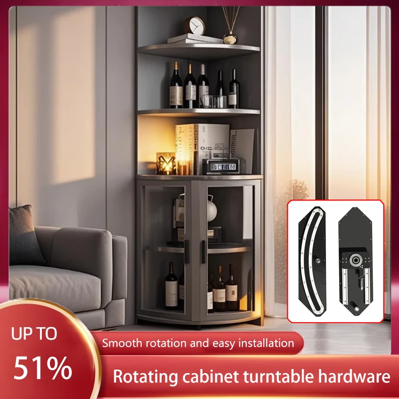 Side Corner Cabinet Hidden Storage Cabinet 180 Degree Rotary Cabinet Rotary Cabinet Upper And Lower Concentric Shaft