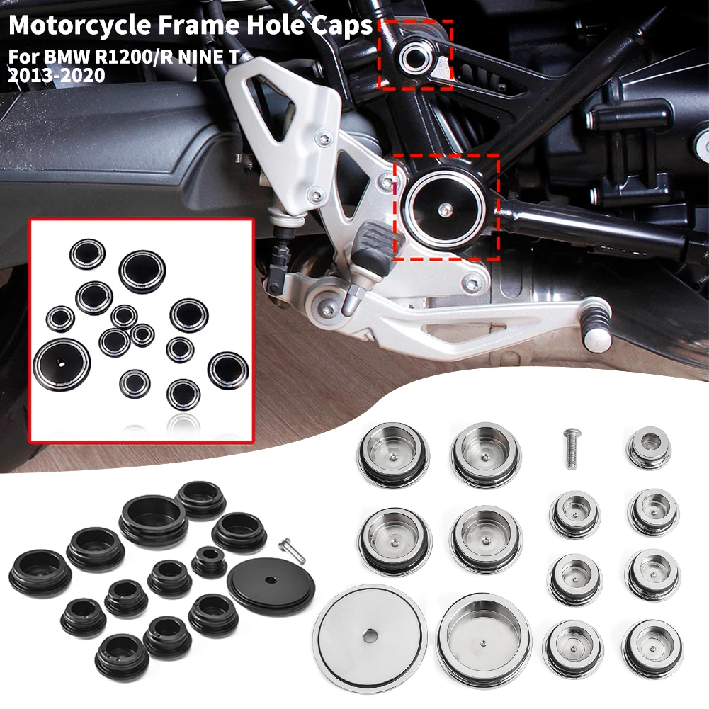 

R9T Pure Motorcycle Aluminum Frame Hole Caps Cover Set For BMW R NINE T Urban GS Scrambler 2014-2023 2022 2021 2020 Accessories