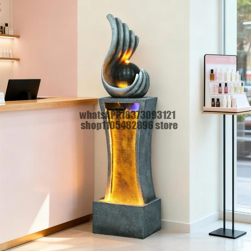 Flowing water ornament circulating water living room TV cabinet next to lucky office floor water feature housewarming