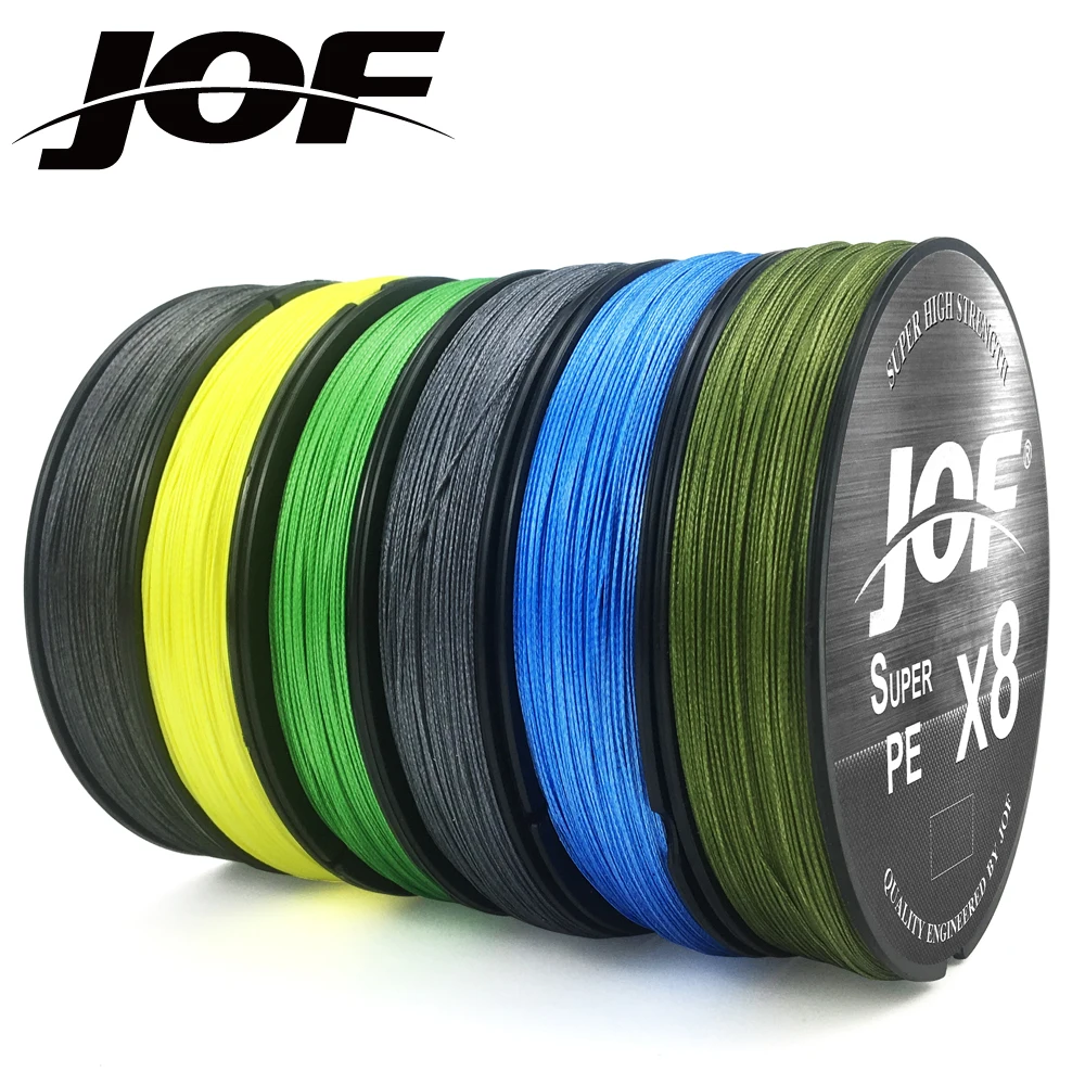 JOF Fishing Lines 150M 300M 500M 8 Strands Braided Line Multifilament PE Fishing Line 12/15/20/30/40/50/60/80/100LB 0.12-0.5mm