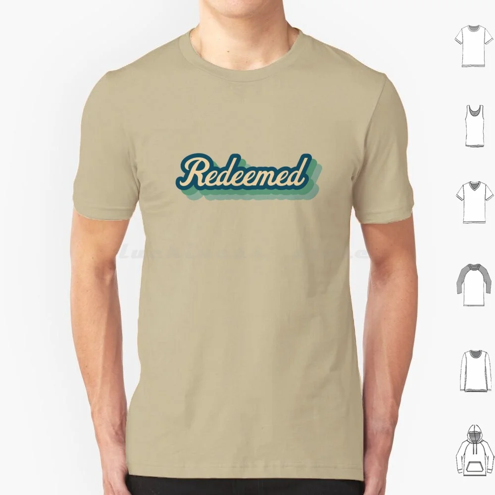 Redeemed-Retro Christian Design T Shirt Cotton Men Women Diy Print Christian Faith Retro Vintage Church Worship Worship Leader