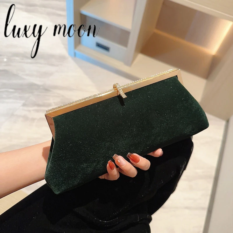 

Luxy Moon Rhinestone Shiny Handbags Lady Dress Banquet Clutch Bag Women Luxury Retro Evening Purse Z526