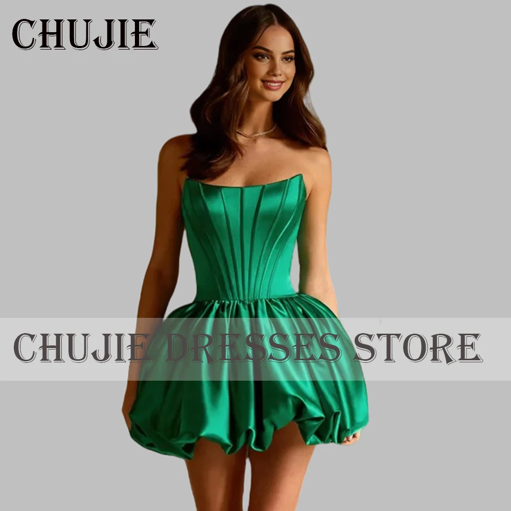 

Silk Satin Green Mini Princess Dress Cocktail Dresses For Women vestidos graduación Customized Birthday Gowns Homecoming Dresses