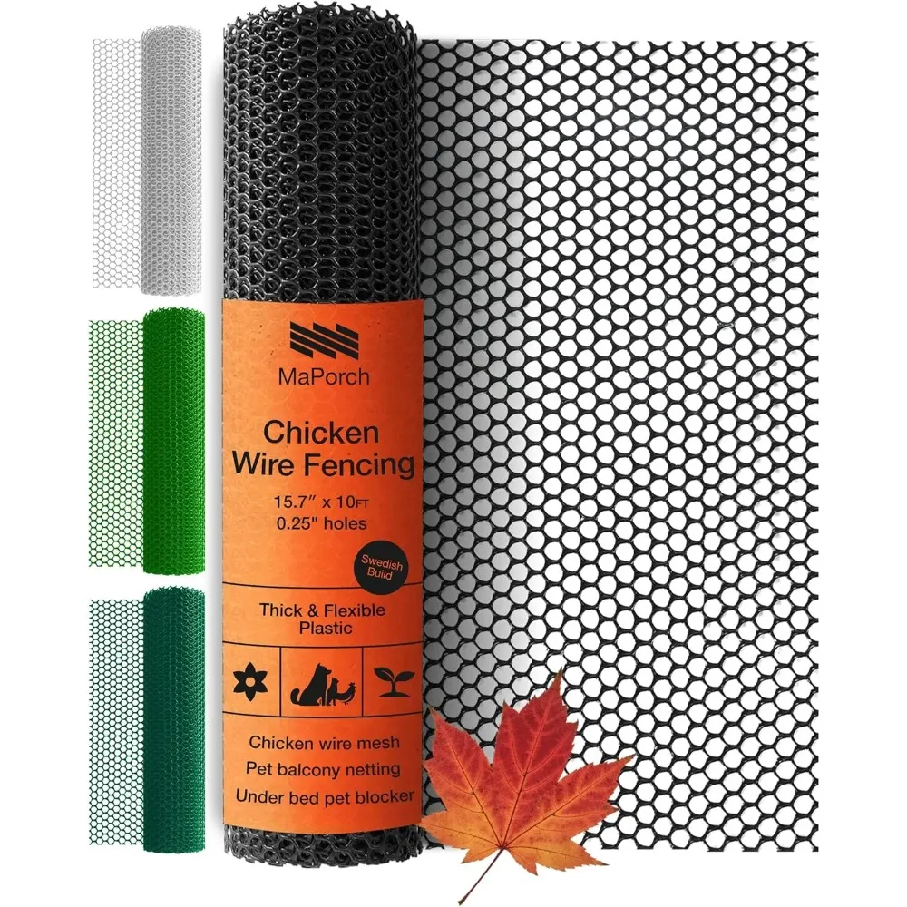 Easy Install for Garden Protection and Pet Safety Black Plastic Chicken Wire Mesh Fence  Plant Accessories